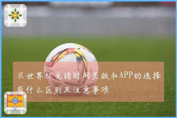 买世界杯竞猜时网页版和APP的选择有什么区别及注意事项